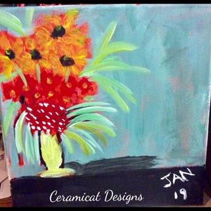 Flowers in a vase painting